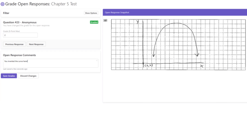 screenshot of Remark Test Grading